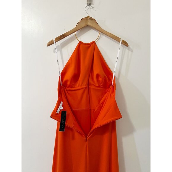 Laundry by Shelli Segal Orange Cocktail Party Halter Dress Size 8 - Picture 7 of 10